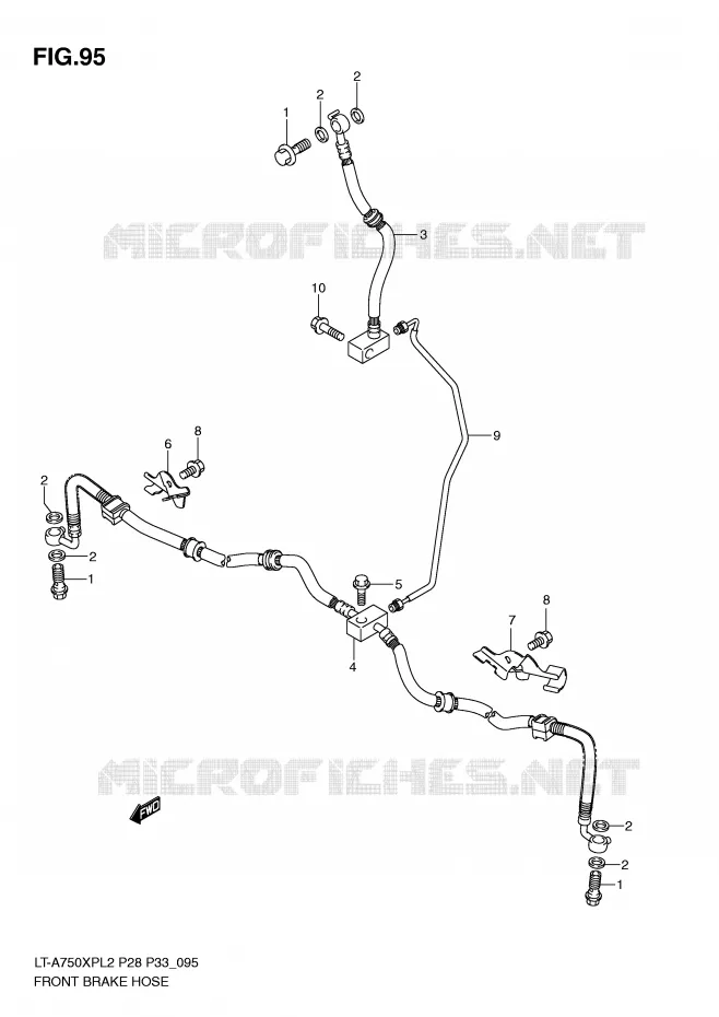 FRONT REMSLANG Suzuki QUAD 750 KINGQUAD 2012  LT-A750XPZL2(P28)