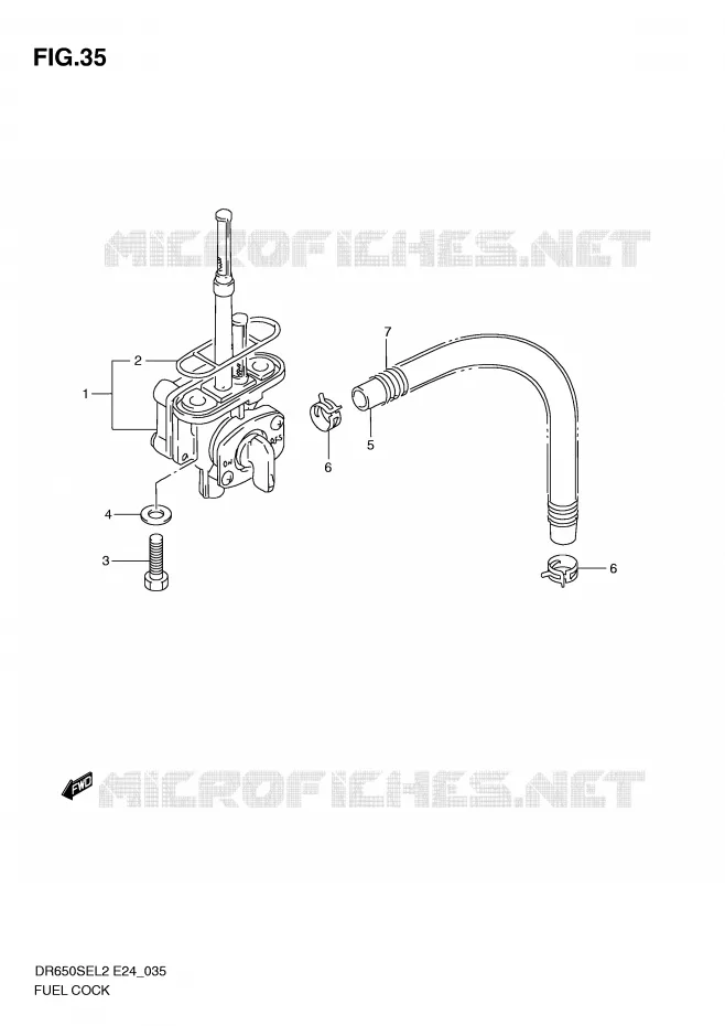 FUEL COCK Suzuki MOTO 650 DR 2012  DR650SEL2(E24)