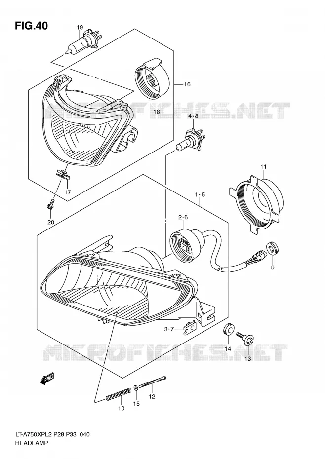 KOPLAMP (LT-A750XPL2 P33) Suzuki QUAD 750 KINGQUAD 2012  LT-A750XPL2(P28)