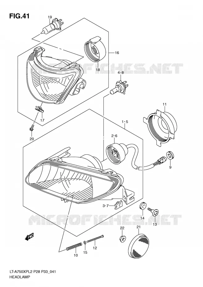 KOPLAMP (LT-A750XPZL2 P28) Suzuki QUAD 750 KINGQUAD 2012  LT-A750XPZL2(P28)