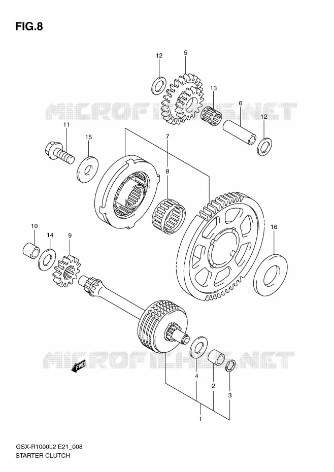 STARTMOTOR CLUTCH Suzuki MOTO 1000 GSX-R 2012  GSX-R1000UFL2(E21)