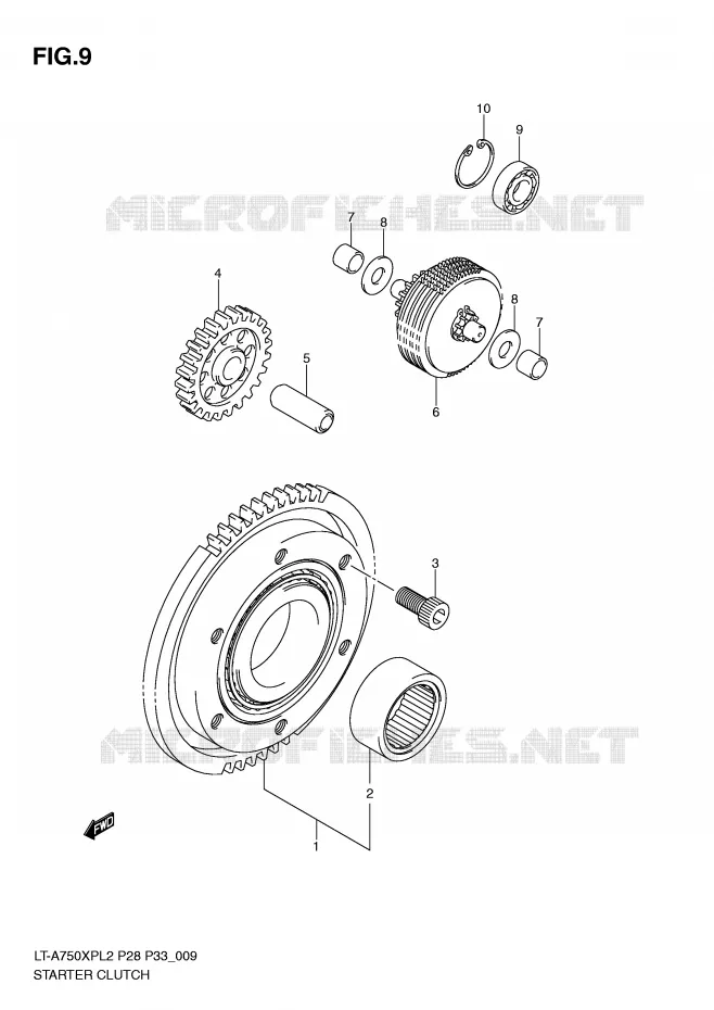 STARTMOTOR CLUTCH Suzuki QUAD 750 KINGQUAD 2012  LT-A750XPL2(P28)