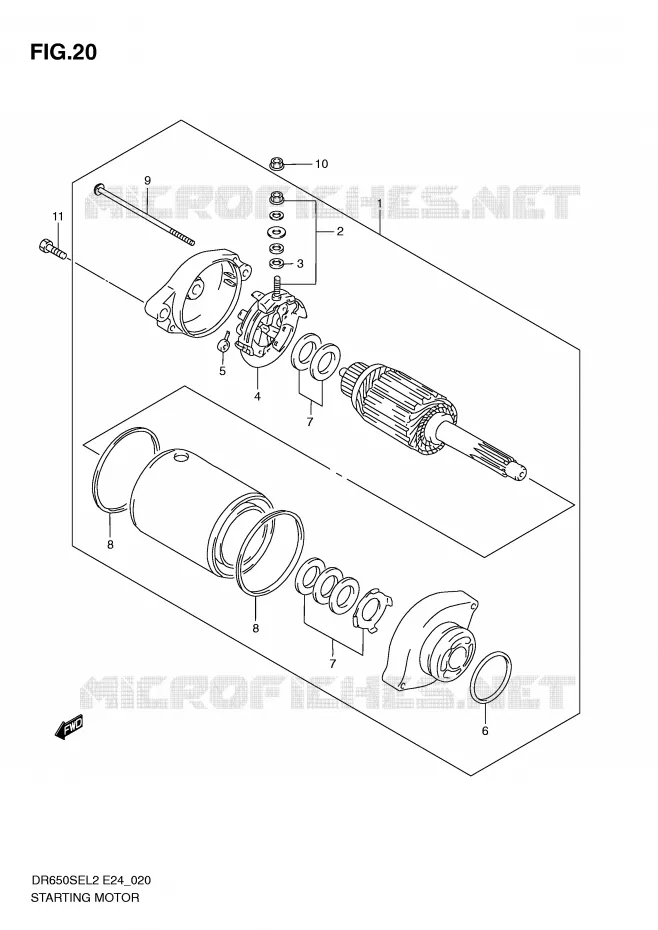 STARTMOTOR Suzuki MOTO 650 DR 2012  DR650SEL2(E24)