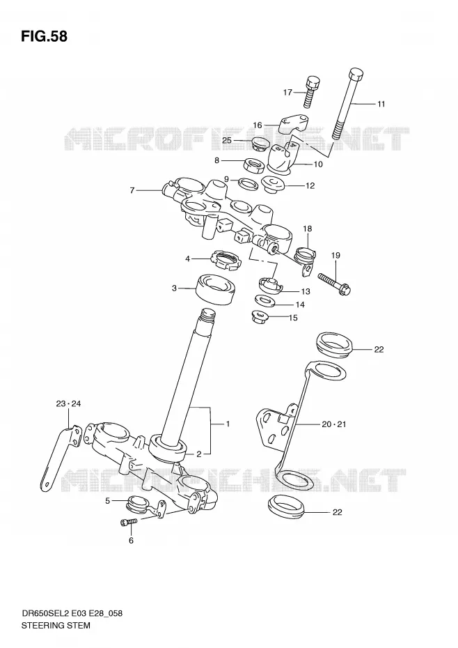 STUURKOLOM Suzuki MOTO 650 DR 2012  DR650SEL2(E03)