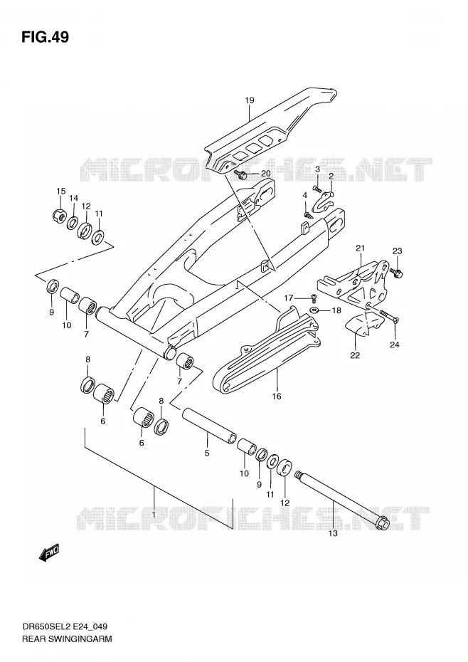 SWINGARM Suzuki MOTO 650 DR 2012  DR650SEL2(E24)