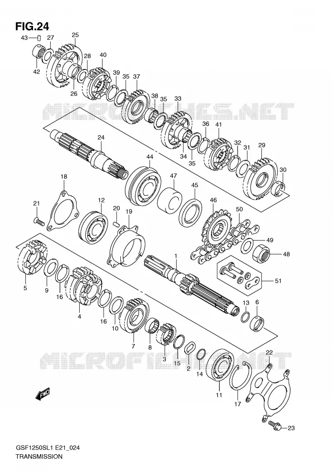 TRANSMISSION Suzuki MOTO 1250 BANDIT 2011  GSF1250SL1(E21)