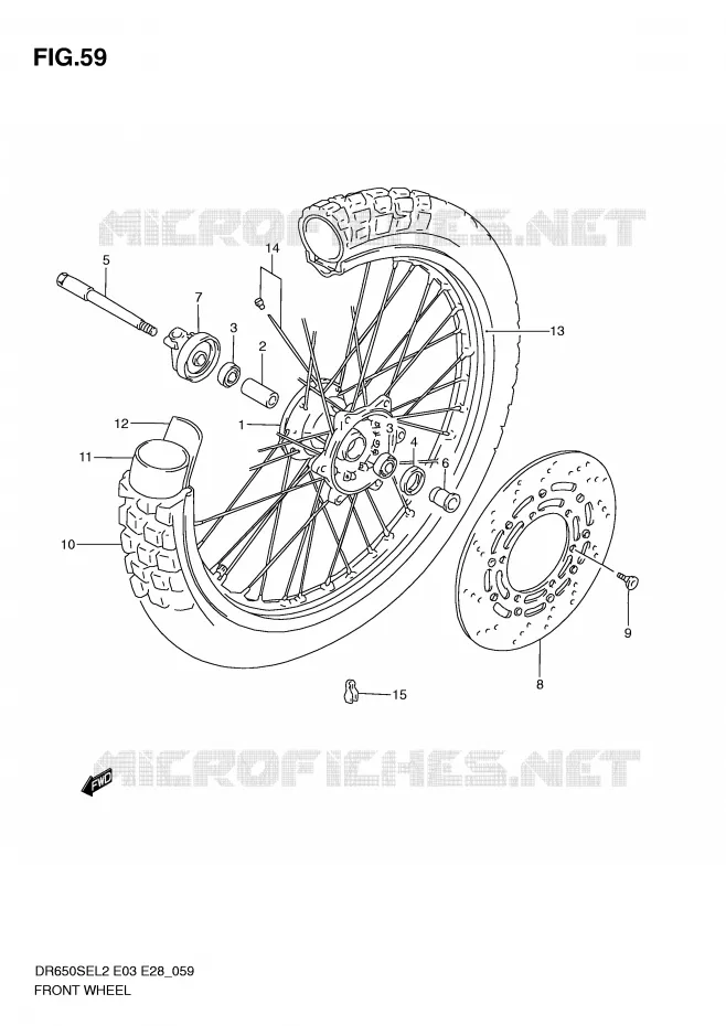 VOORWIEL Suzuki MOTO 650 DR 2012  DR650SEL2(E03)