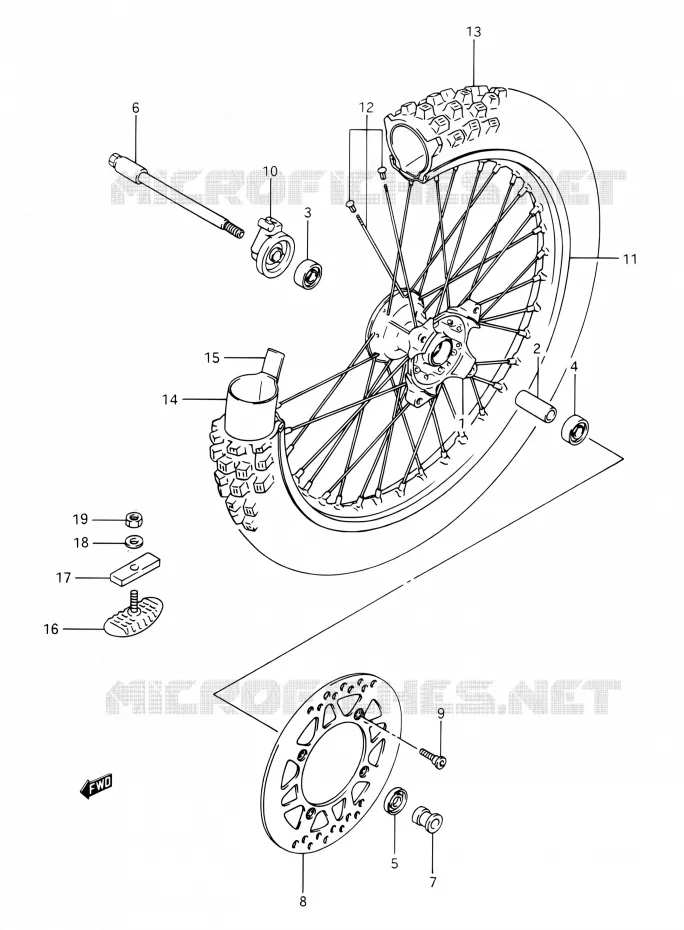 VOORWIEL Suzuki MOTO 350 DR 1991  DR350 M (E03,E28,E33)