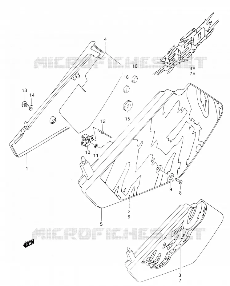 ACHTER KUIP  (MODELE N/P/R) Suzuki MOTO 350 DR 1992  DR350 N (E03,E28,E33)