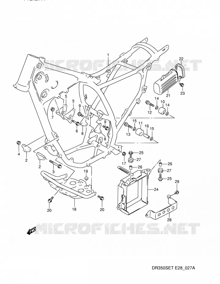 FRAME (MODELE R/S/T) Suzuki MOTO 350 DR 1994  DR350SE R (E03,E28,E33)