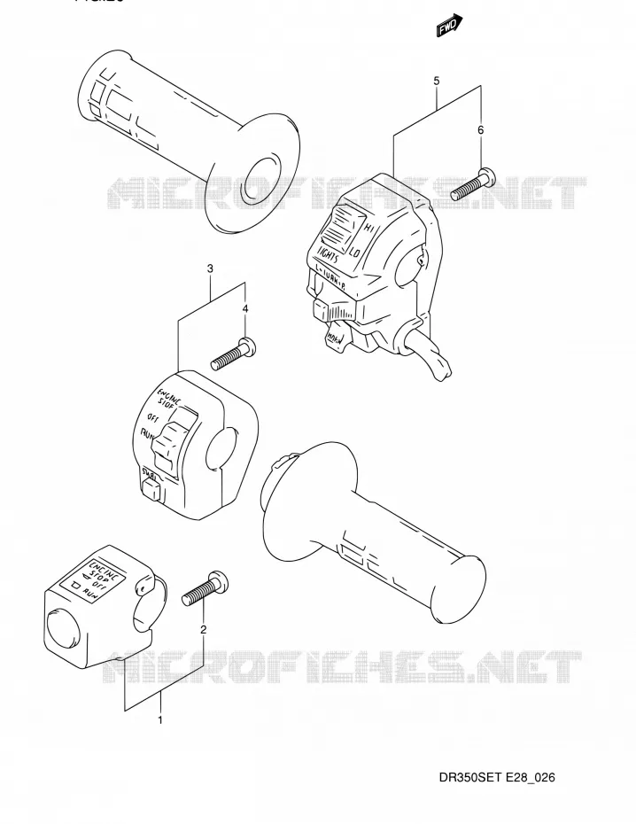 SCHAKELAARS (MODELE L/M/N/P/R/S) Suzuki MOTO 350 DR 1995  DR350SE S (E03,E28,E33)