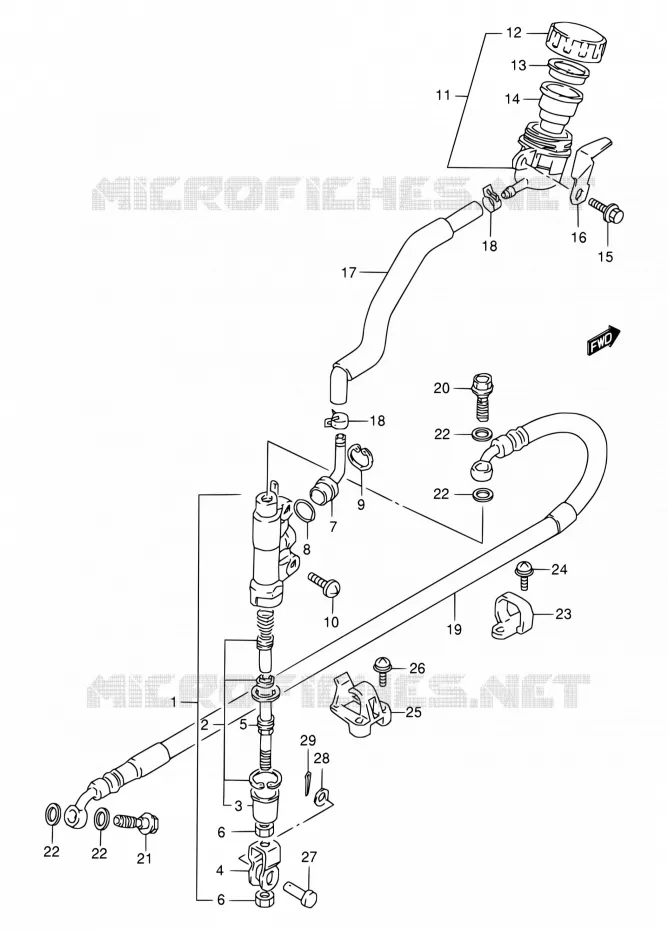 ACHTER HOOFDREMCILINDER Suzuki MOTO 350 DR 1996  DR350SET(E22)