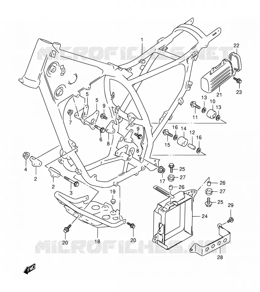 FRAME (MODELE R/S/T) Suzuki MOTO 350 DR 1996  DR350SET(E24,E34)
