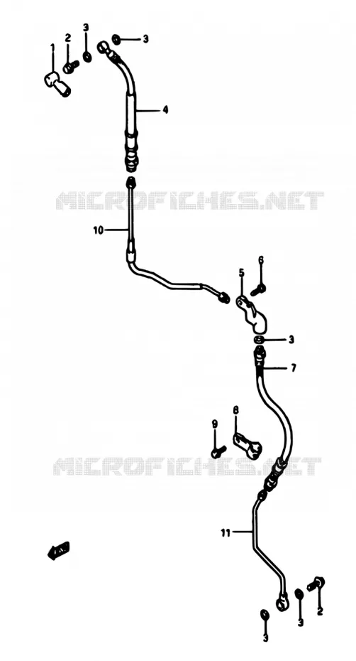 FRONT REMSLANG Suzuki MOTO 600 DR 1989  DR600S K/DR600SU K
