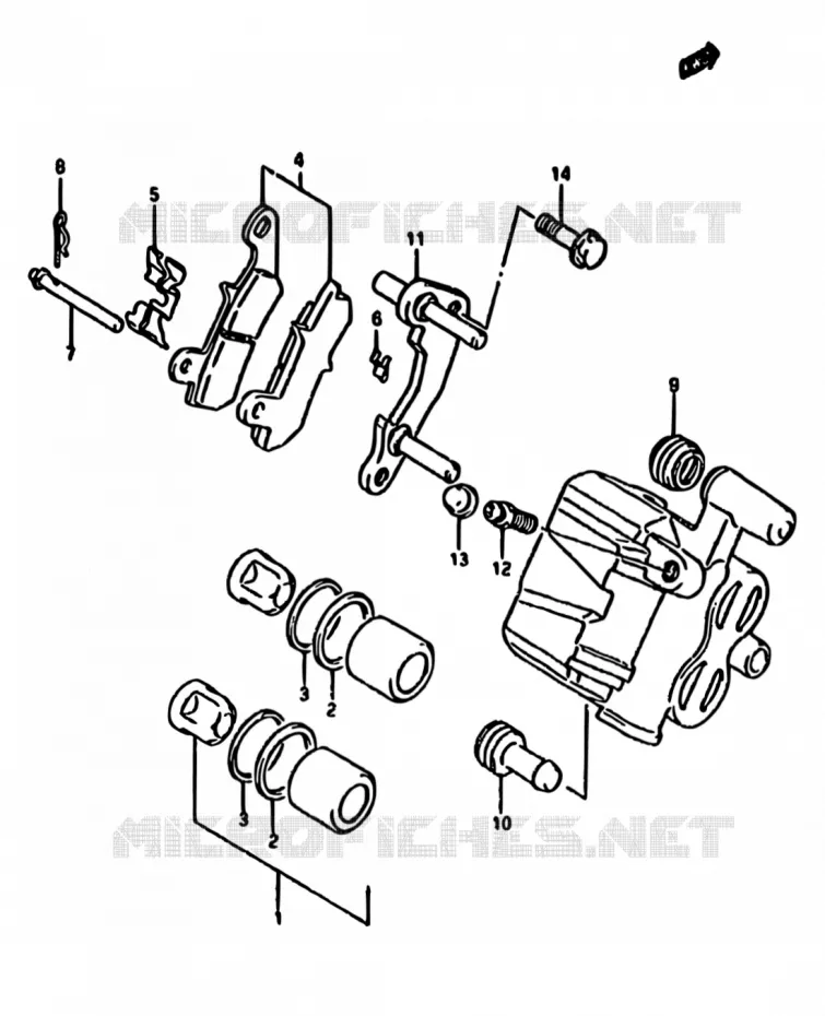 REAR CALIPER Suzuki MOTO 650 DR 1994  DR650R R/DR650RU R