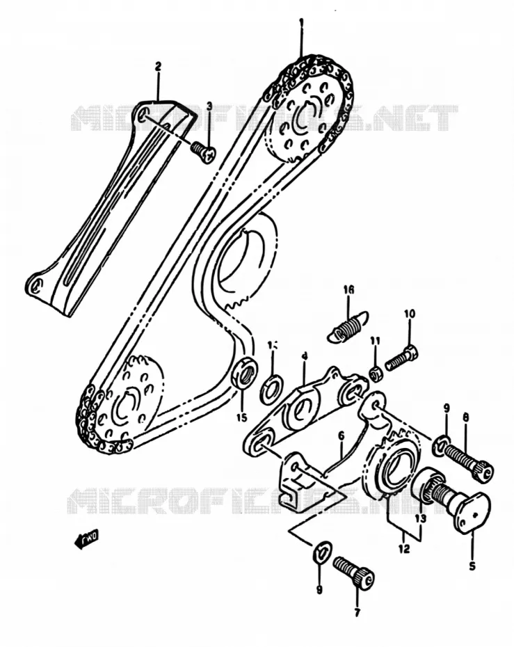 SLINGERKETEN Suzuki MOTO 650 DR 1994  DR650R R/DR650RU R