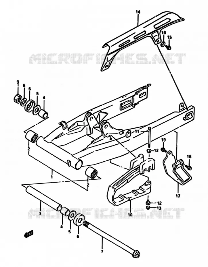 SWINGARM Suzuki MOTO 650 DR 1994  DR650R R/DR650RU R