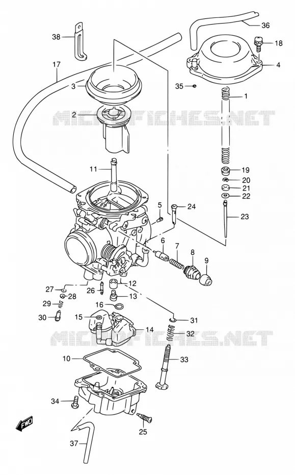CARBURATOR Suzuki MOTO 650 DR 1994  DR650RE R/DR650REU R