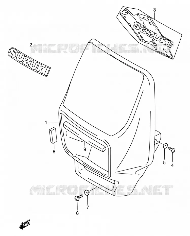 HEADLIGHT BOWL Suzuki MOTO 650 DR 1994  DR650RE R/DR650REU R
