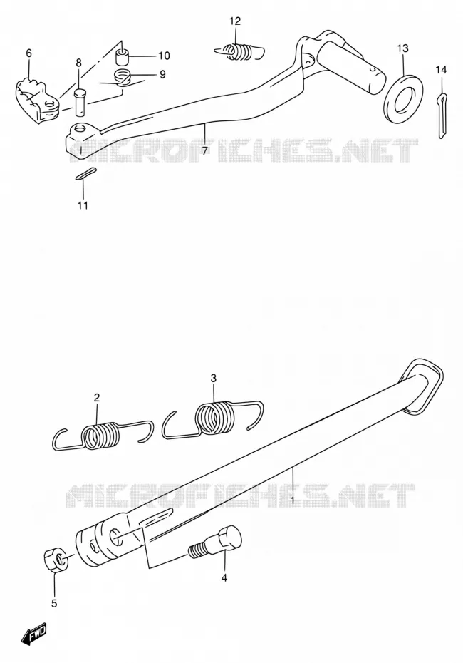 STAND - ACHTER REMPEDAAL Suzuki MOTO 650 DR 1994  DR650RE R/DR650REU R