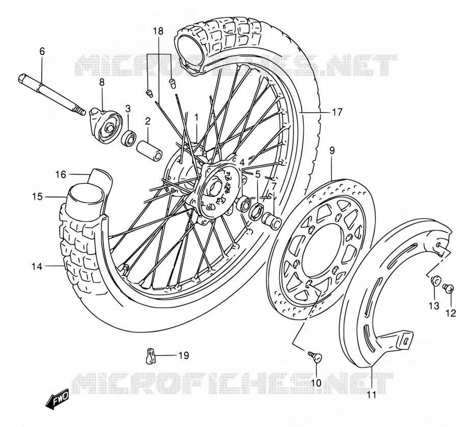 VOORWIEL Suzuki MOTO 650 DR 1995  DR650RE S/DR650REU S