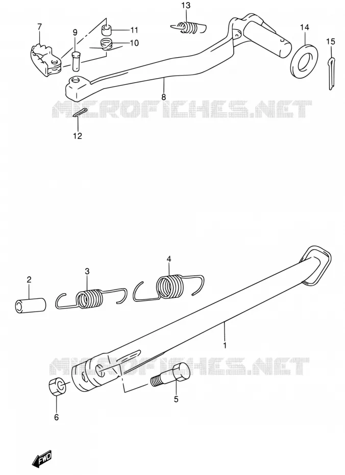 STAND - ACHTER REMPEDAAL Suzuki MOTO 650 DR 1991  DR650RSE M/DR650RSEU M