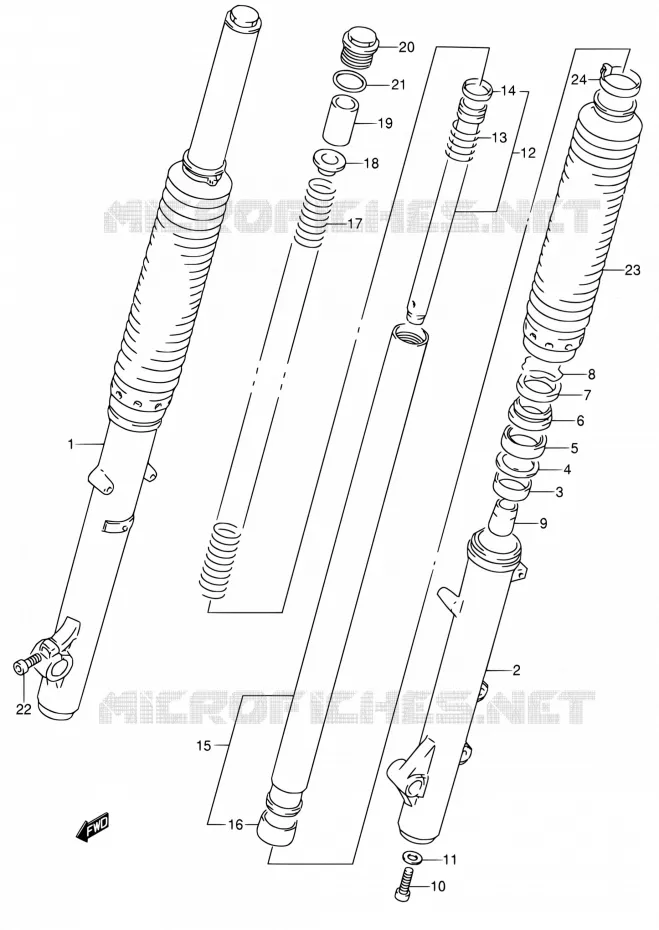 VOORVORK Suzuki MOTO 650 DR 1991  DR650RSE M/DR650RSEU M