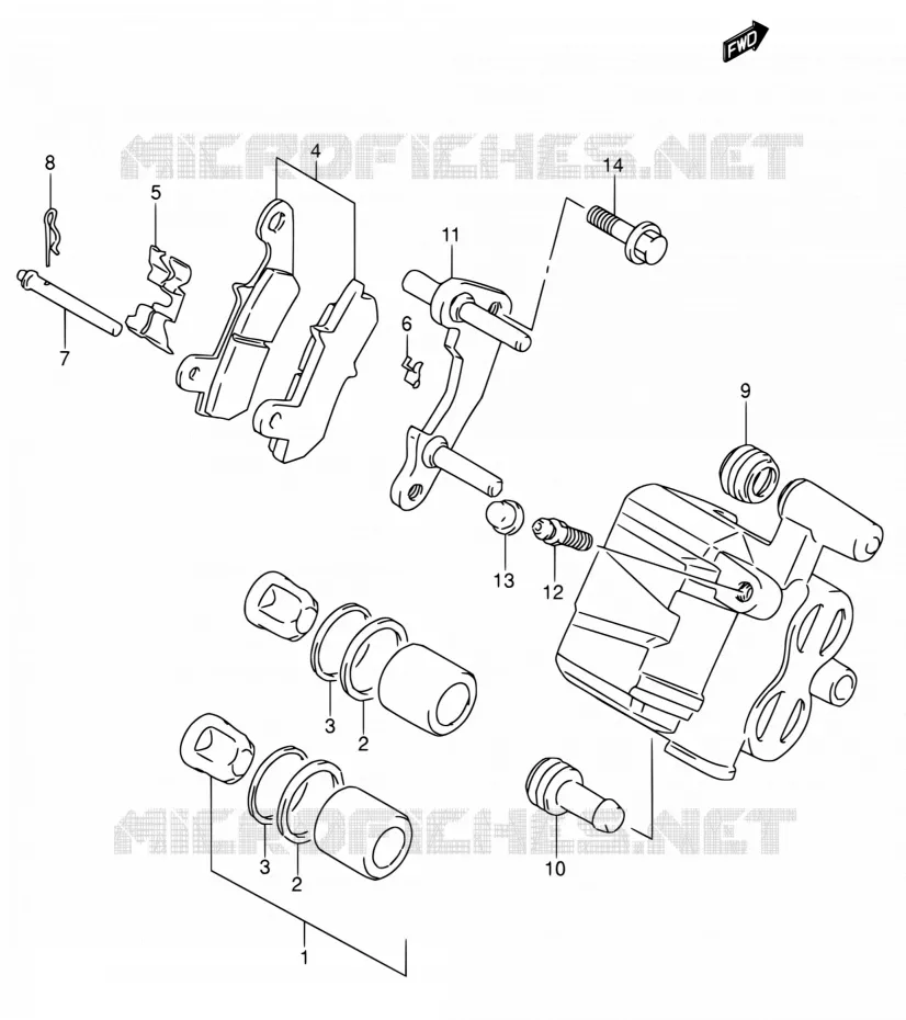 REAR CALIPER Suzuki MOTO 650 DR 1994  DR650RSE R/DR650RSEU R