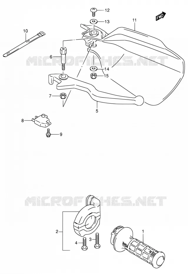 RECHTER HENDEL (MODELE N/P/R/S/T) Suzuki MOTO 650 DR 1994  DR650RSE R/DR650RSEU R
