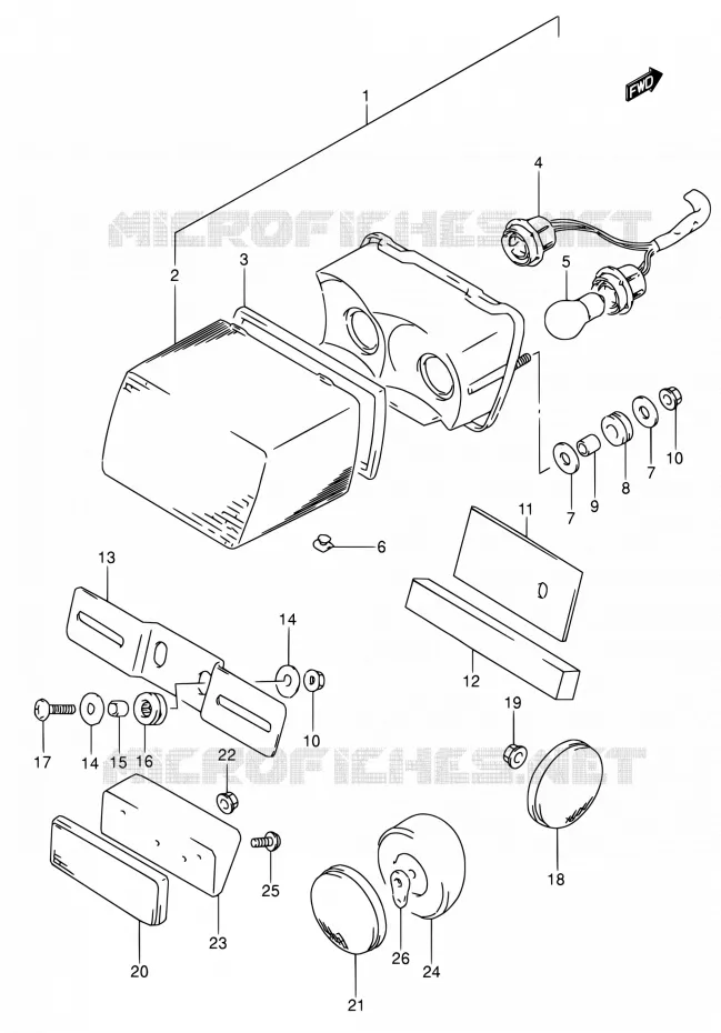 ACHTERLICHT (MODELE M/N/P/R/S) Suzuki MOTO 650 DR 1995  DR650RSE S/DR650RSEU S