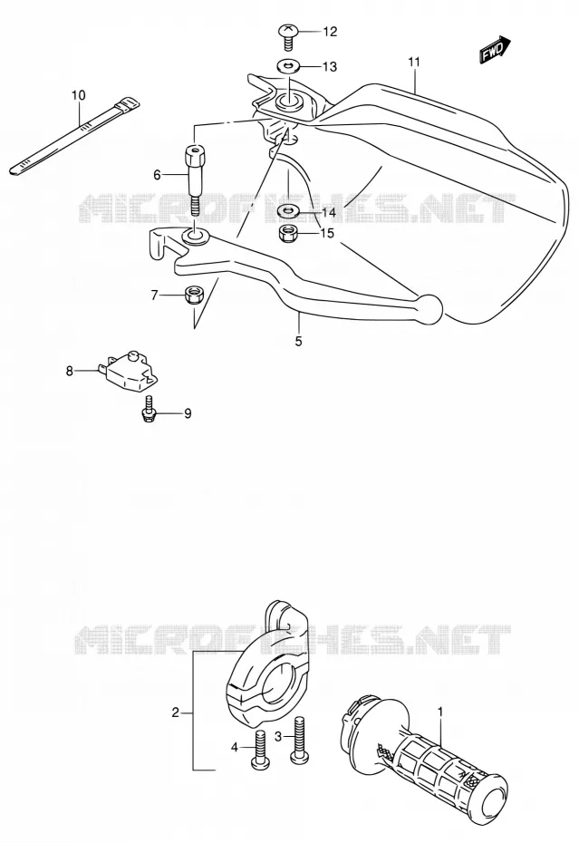 RECHTER HENDEL (MODELE N/P/R/S/T) Suzuki MOTO 650 DR 1995  DR650RSE S/DR650RSEU S