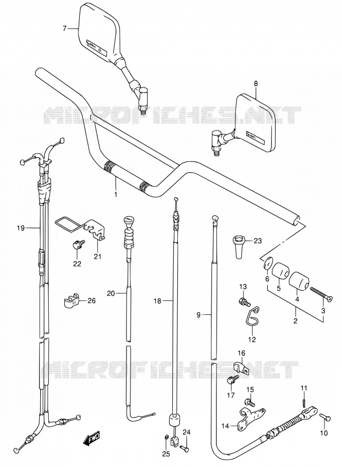 STUUR (MODELE N/P/R/S/T) Suzuki MOTO 650 DR 1996  DR650RSE T/DR650RSEU T