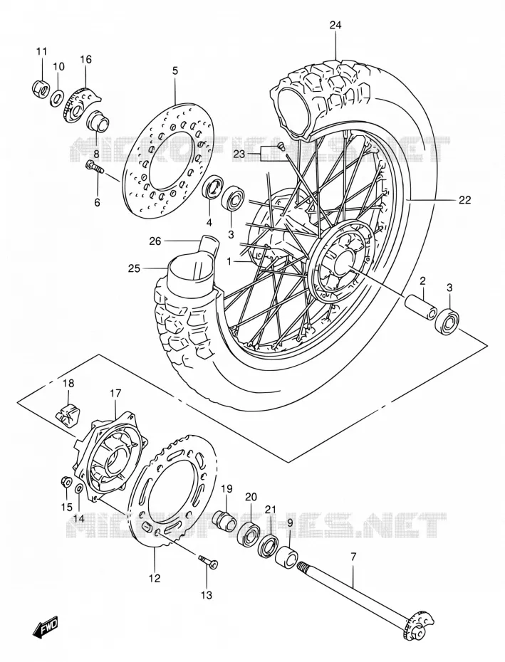 ACHTERWIEL Suzuki MOTO 650 DR 1996  DR650SET/DR650SEUT