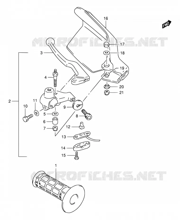 LINKER HENDEL - HANDGREEP Suzuki MOTO 650 DR 1996  DR650SET/DR650SEUT