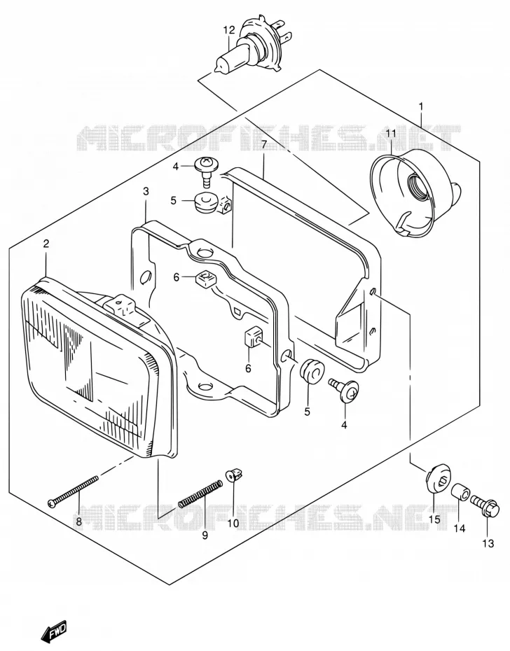 KOPLAMP (MODELE K1 E24) Suzuki MOTO 650 DR 2001  DR650SE K1 (E04,E17,E24,E34)