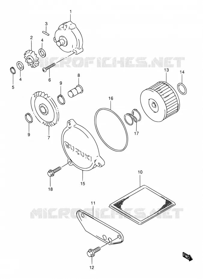 OLIEPOMP Suzuki MOTO 650 DR 2001  DR650SE K1 (E04,E17,E24,E34)