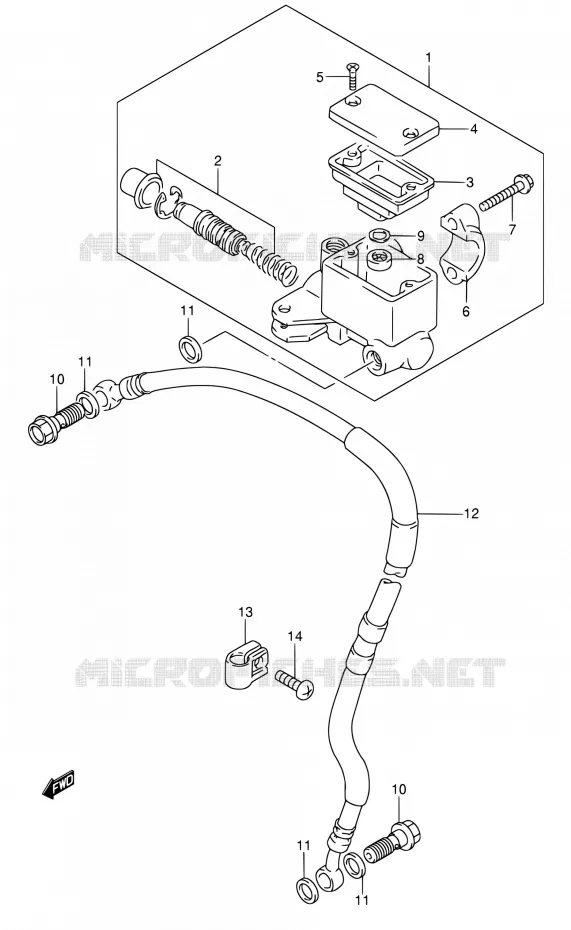 FRONT HOOFDREMCILINDER Suzuki MOTO 650 DR 2004  DR650SE K4 (E03,E28,E33)