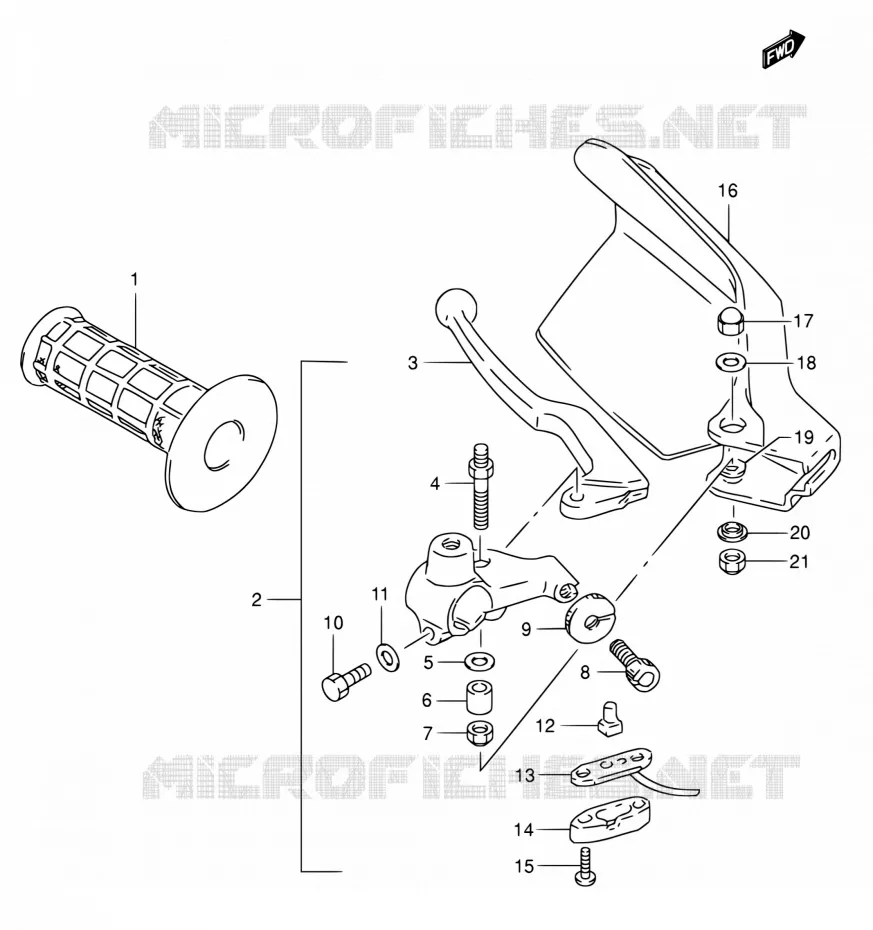 LINKER HENDEL - HANDGREEP Suzuki MOTO 650 DR 2004  DR650SE K4 (E03,E28,E33)