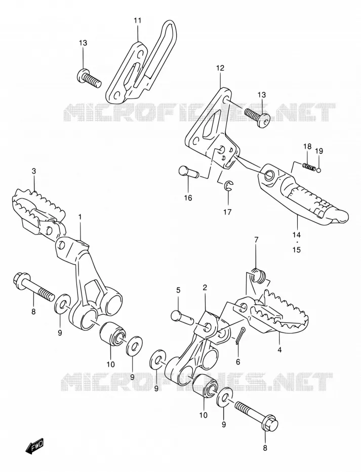 FOOTREST Suzuki MOTO 650 DR 2004  DR650SEK4(E24)