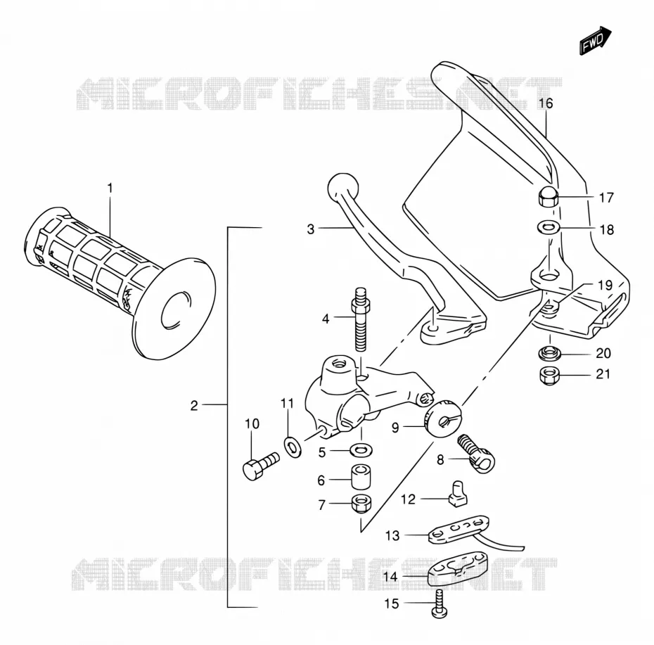 LINKER HENDEL - HANDGREEP Suzuki MOTO 650 DR 2004  DR650SEK4(E24)