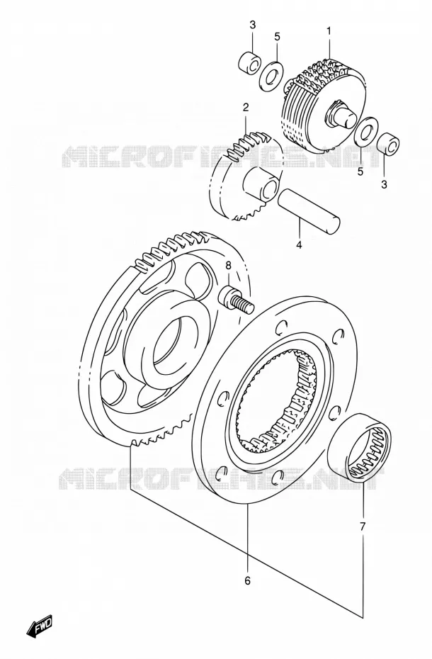 STARTMOTOR CLUTCH Suzuki MOTO 650 DR 2005  DR650SE K5 (E03,E28,E33)