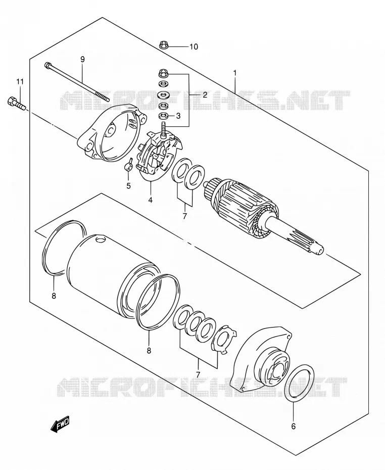 STARTMOTOR Suzuki MOTO 650 DR 2005  DR650SE K5 (E03,E28,E33)