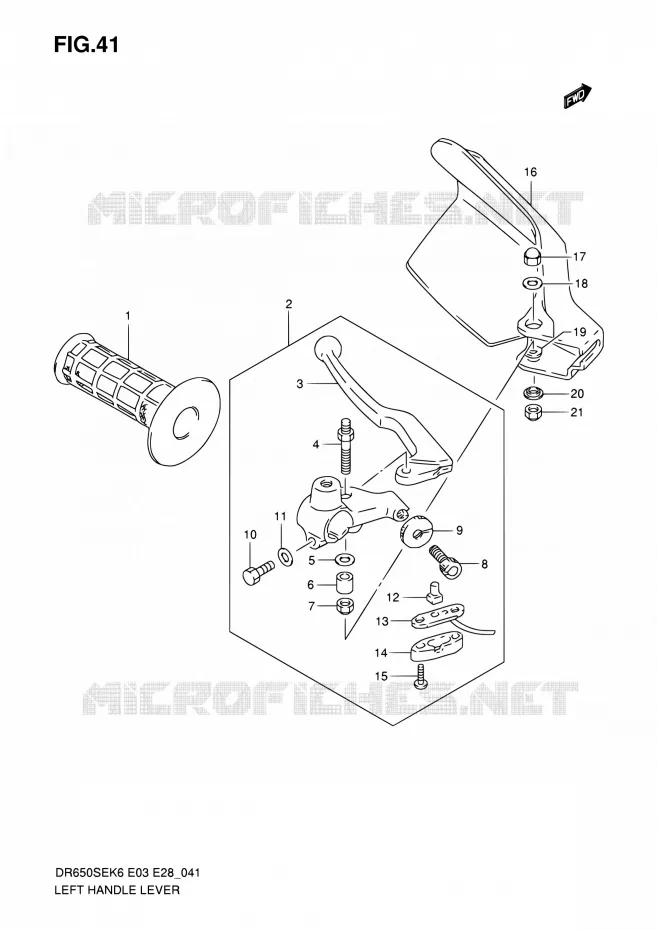 LINKER HENDEL - HANDGREEP (MODEL K6/K7/K8/K9) Suzuki MOTO 650 DR 2006  DR650SE K6 (E03,E28,E33)