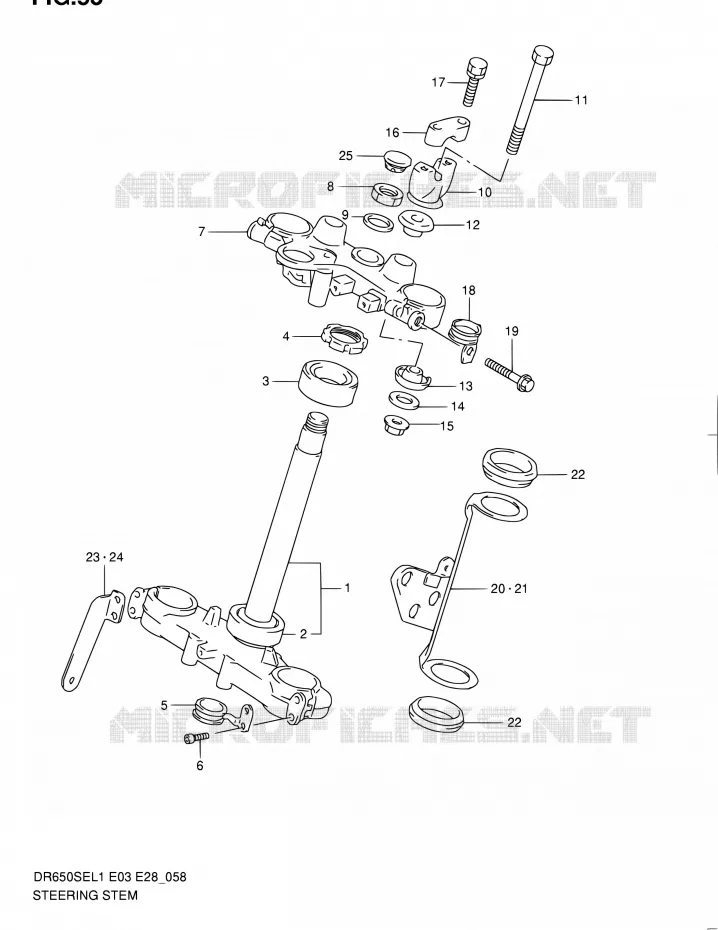 STUURKOLOM Suzuki MOTO 650 DR 2011  DR650SE L1 (E03,E28,E33)