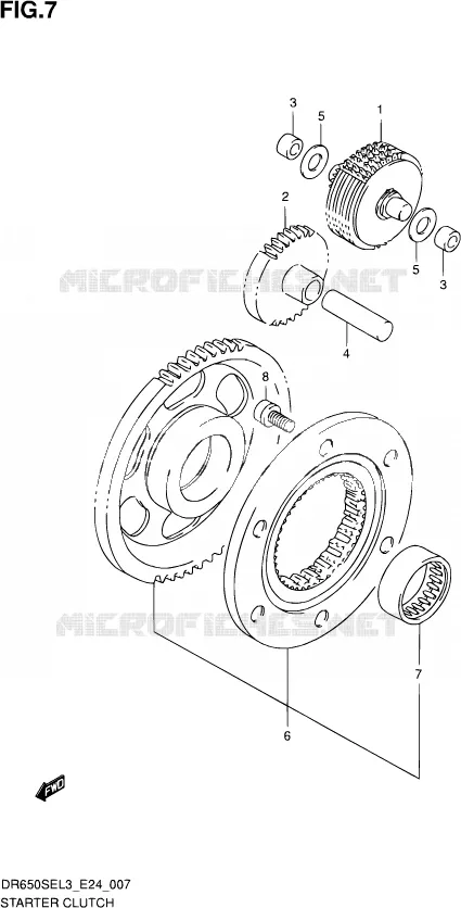 STARTMOTOR CLUTCH Suzuki MOTO 650 DR 2013  DR650SE L3 (E24)