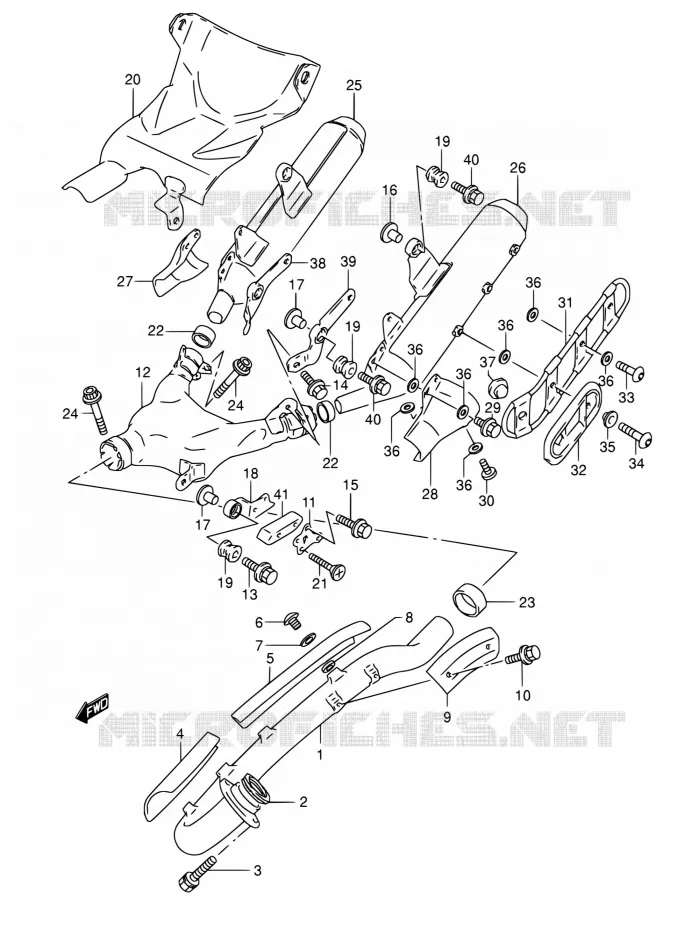 GELUIDDEMPER (MODELE M) Suzuki MOTO 800 DR 1991  DR800S M/DR800SU M