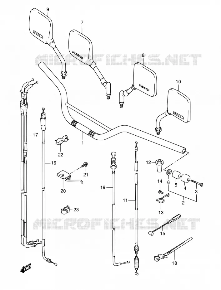 STUUR (MODELE M/N/P/R) Suzuki MOTO 800 DR 1991  DR800S M/DR800SU M