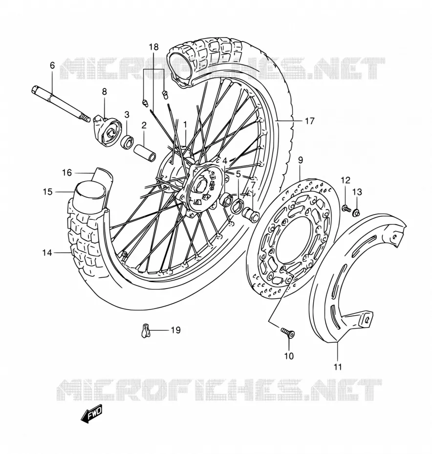 VOORWIEL Suzuki MOTO 800 DR 1991  DR800S M/DR800SU M