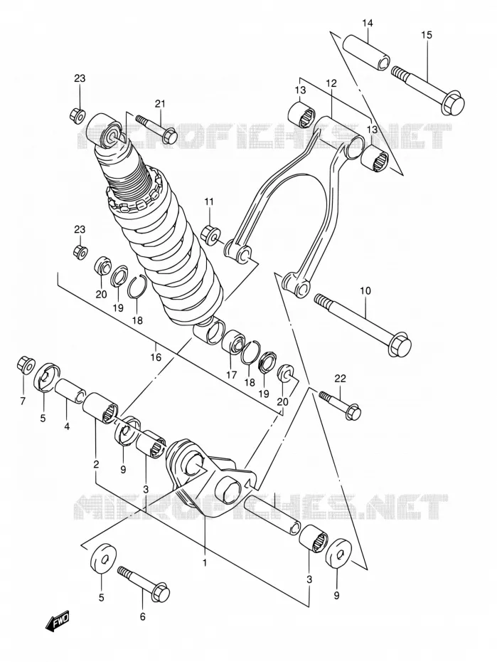 SCHOKBREKER AANEENSCHAKELING Suzuki MOTO 800 DR 1992  DR800S N/DR800SU N