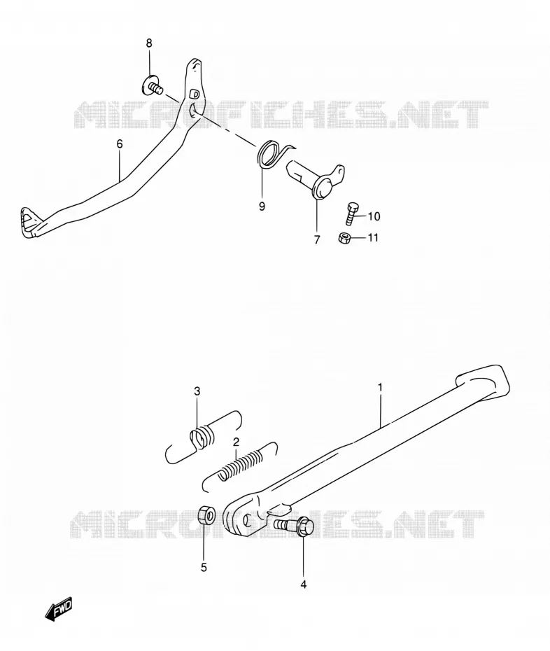 STAND - ACHTER REMPEDAAL Suzuki MOTO 800 DR 1992  DR800S N/DR800SU N